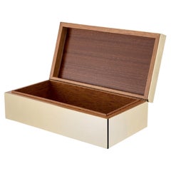 Brucaliffo Brass Cigar Box with Wooden Interior
