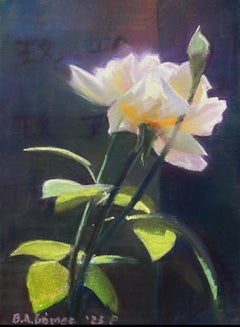 "玫 Rosa" (2023) de Bruce A. Gomez, Naturaleza muerta original al pastel