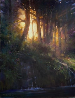 "De Dvorak al Jardín Botánico" de Bruce A. Gomez, Paisaje original en pastel