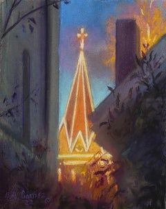 "November" (2022) by Bruce A. Gomez, Original Pastel Cityscape
