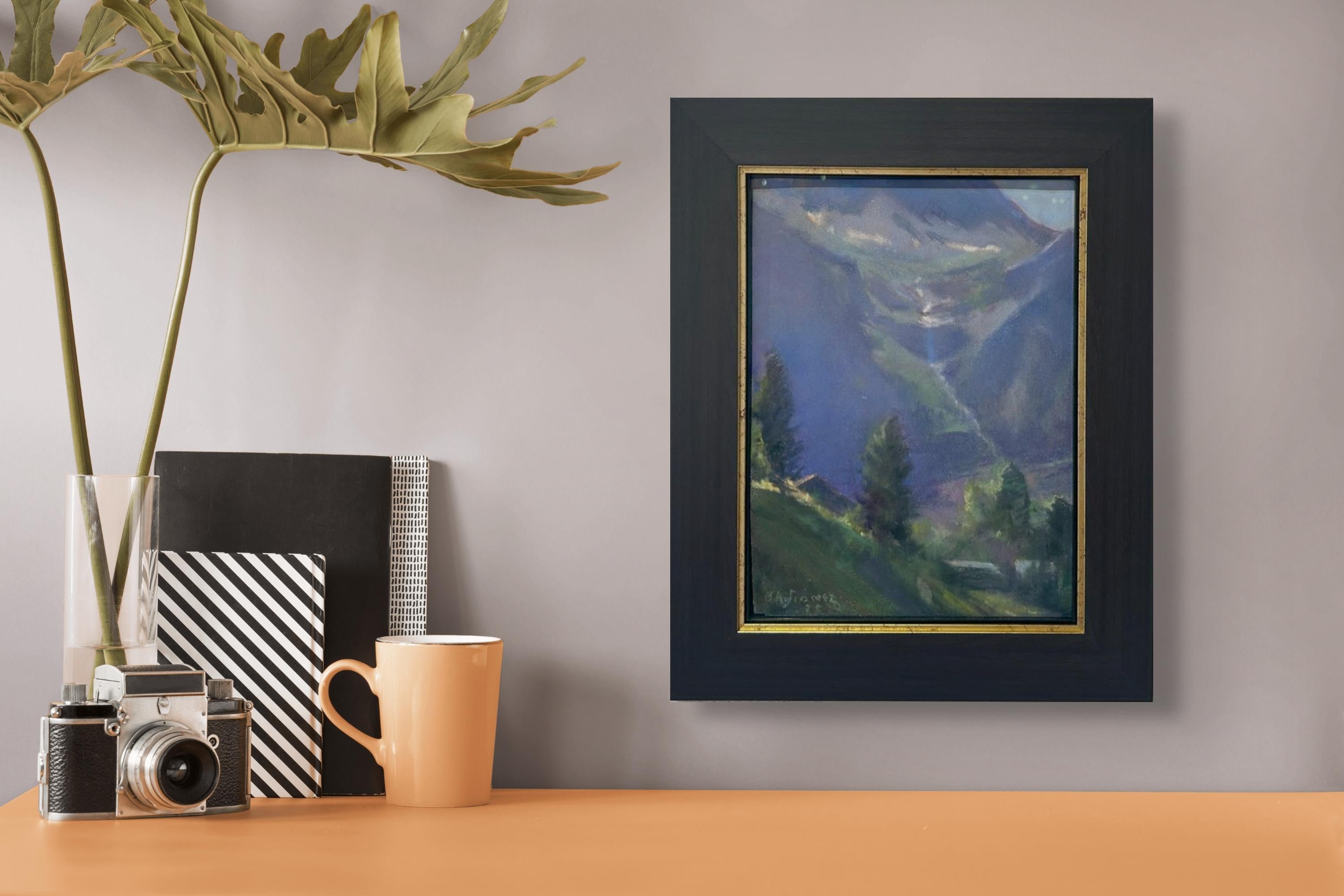 Vista hacia Telluride (2025), Pintura al pastel realista de un paisaje de las Montañas Rocosas en venta 3