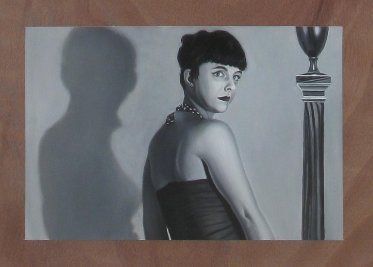 Contemporary Hyperrealist Large Portrait Film Noir Strip Film Still Black White For Sale 1