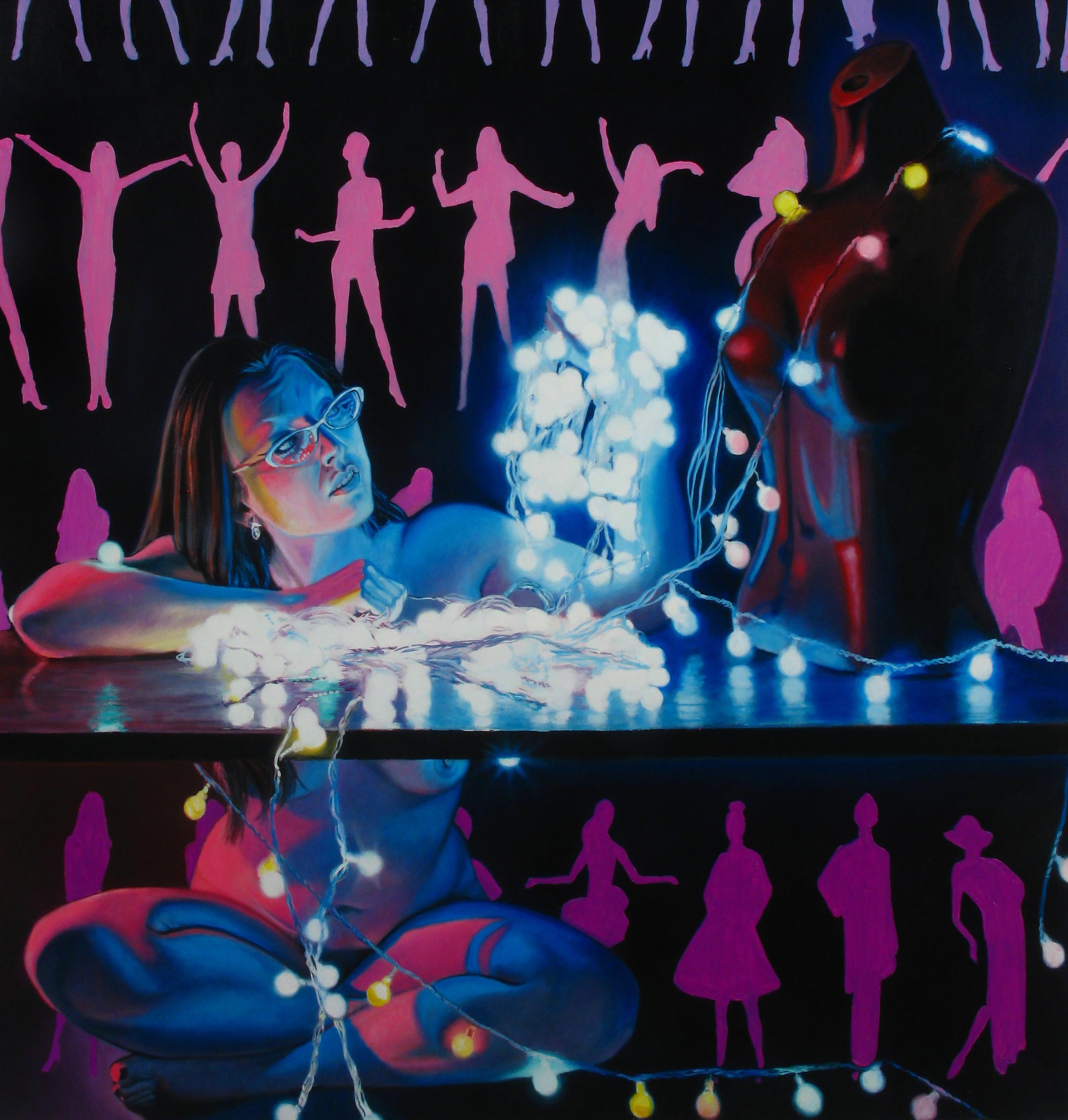 Bruce Adams Figurative Painting - Untitled 001 (Glowing Woman)