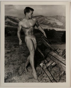 Bruce Bellas Vintage 1950s Photo Set of 2 Male Physique model Robert Kendall