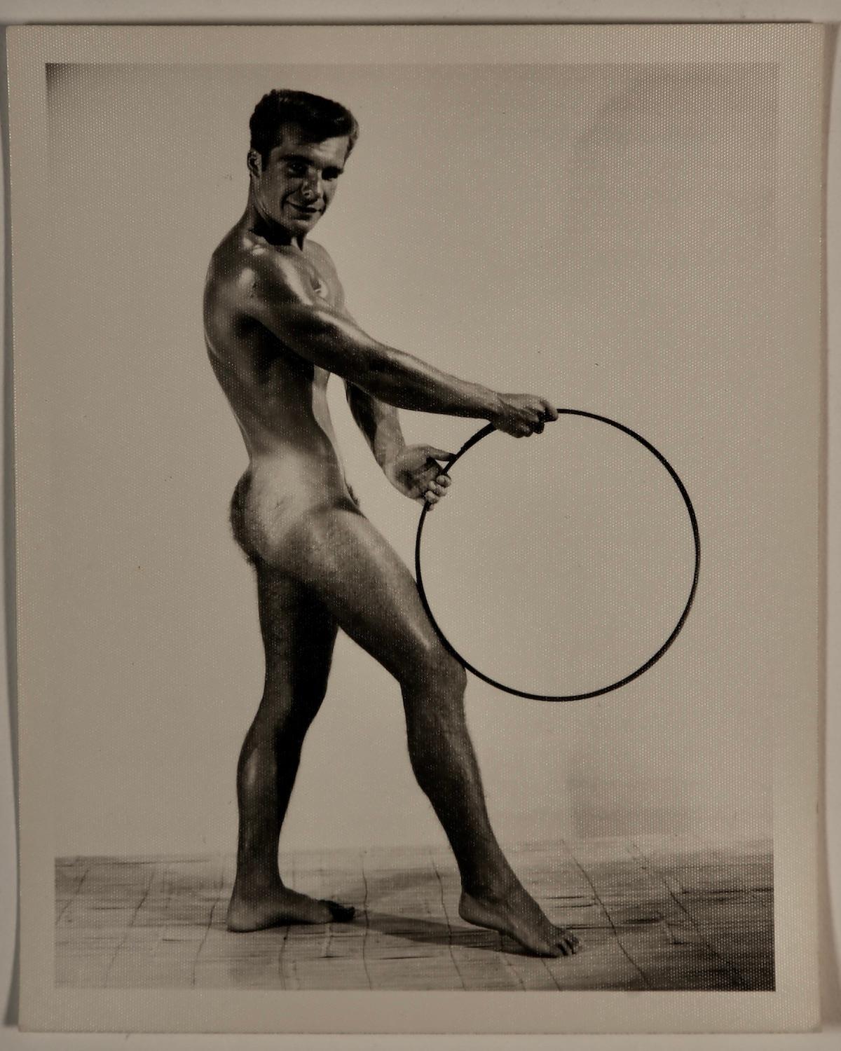Bruce Bellas Vintage 1950s Photo Set of 6 Male Physique model Robert Weitknect - Brown Nude Photograph by Bruce Bellas / Bruce of Los Angeles