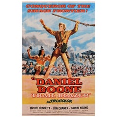 Vintage Bruce Bennett Stars in "Daniel Boone Trail Blazer" 1956 Original Movie Poster