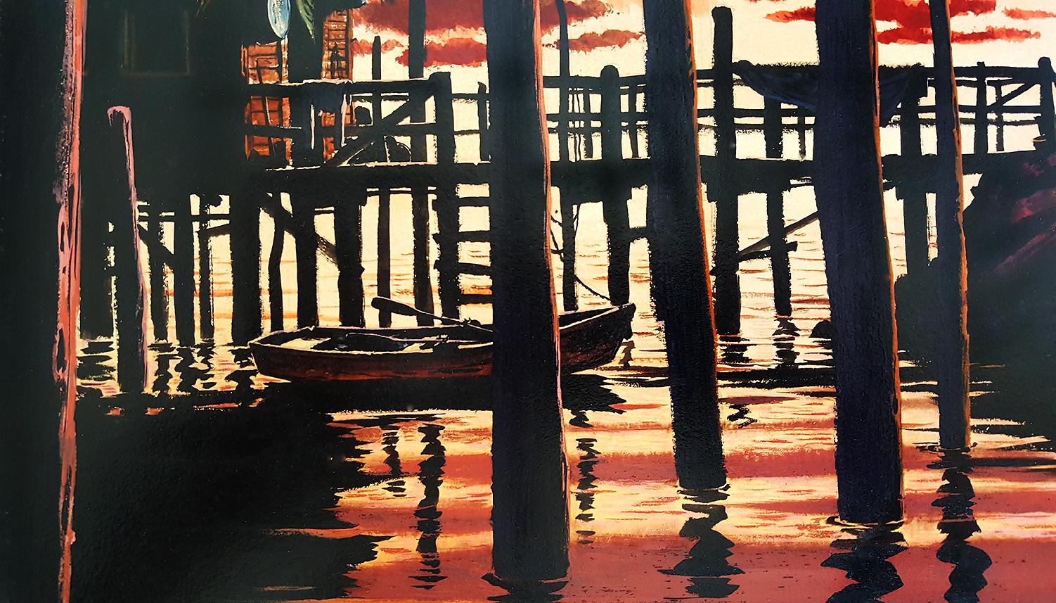 Salt Gold Sunset, Saturday Evening Post Story Illustration - Painting by Bruce Bomberger