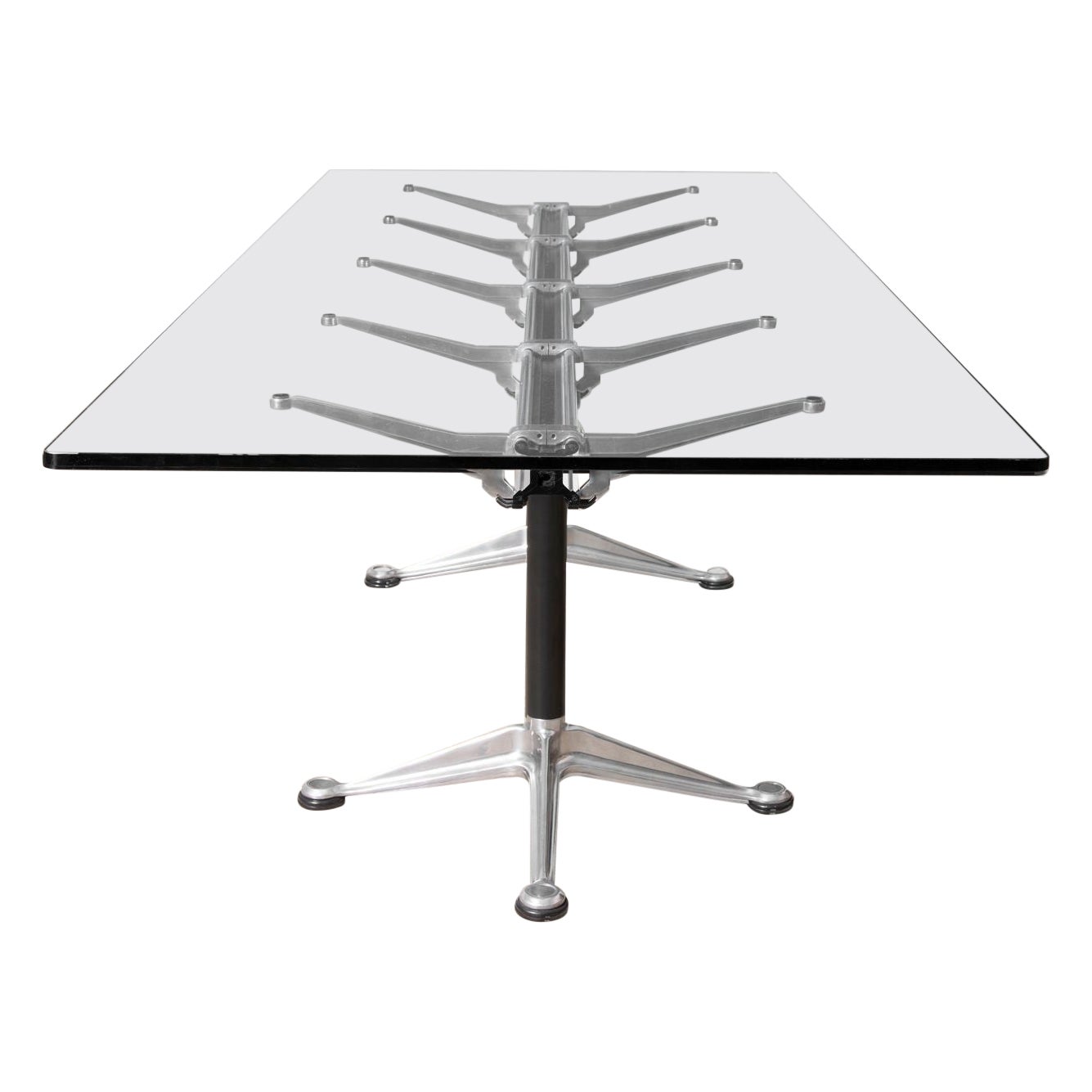 Bruce Burdick for Herman Miller Hi-Tech Industrial Modern Glass Dining Table