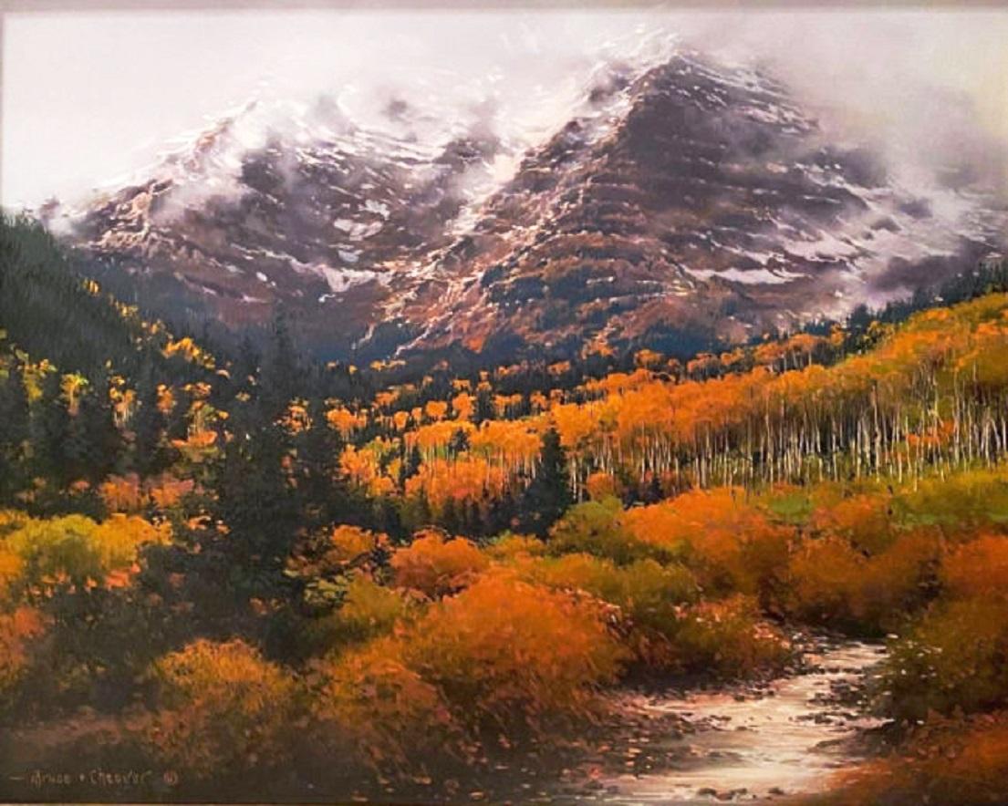 Maroon Creek Valley - Realist Painting by Bruce Cheever