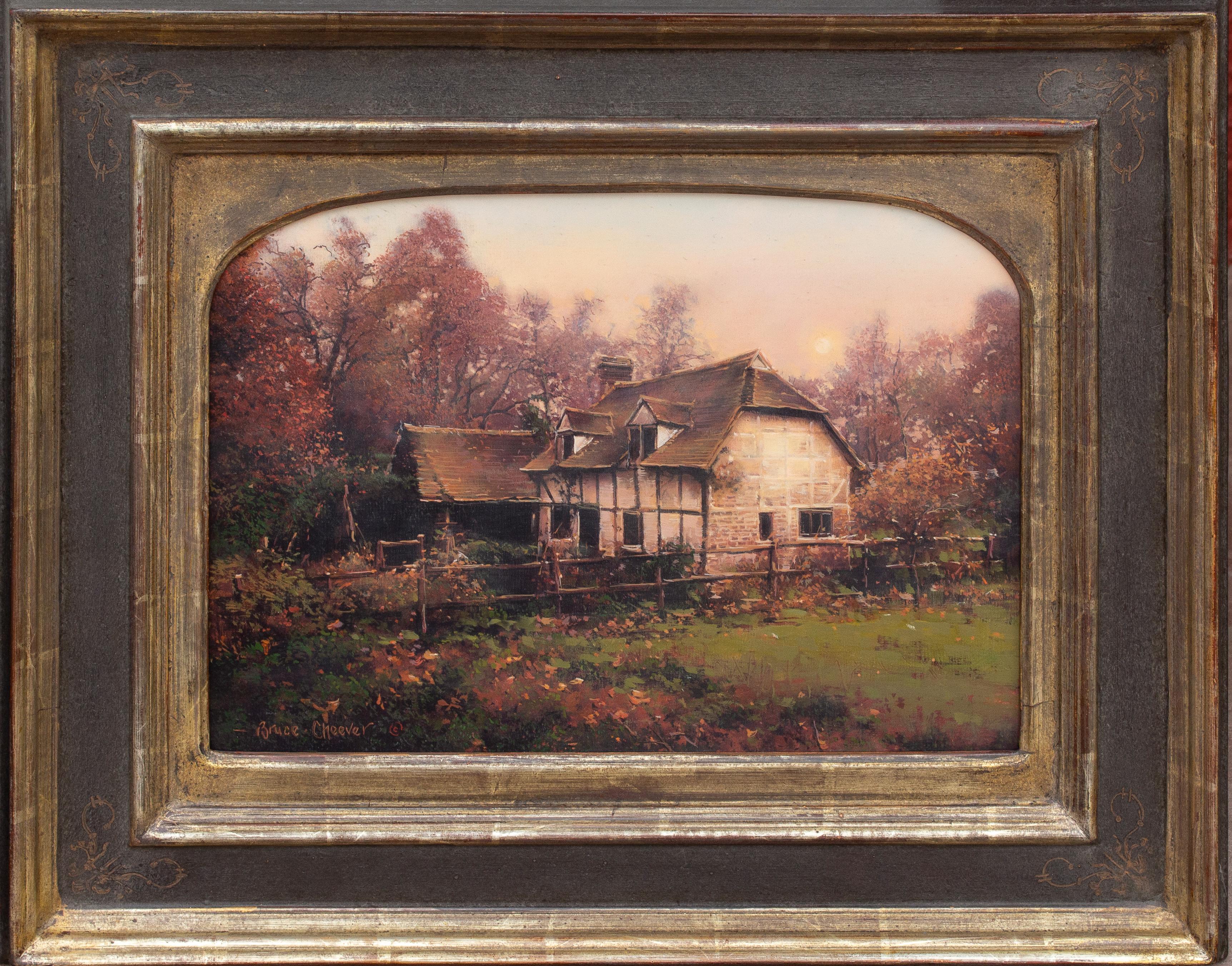 Misty Morning, Herefordshire - Painting by Bruce Cheever