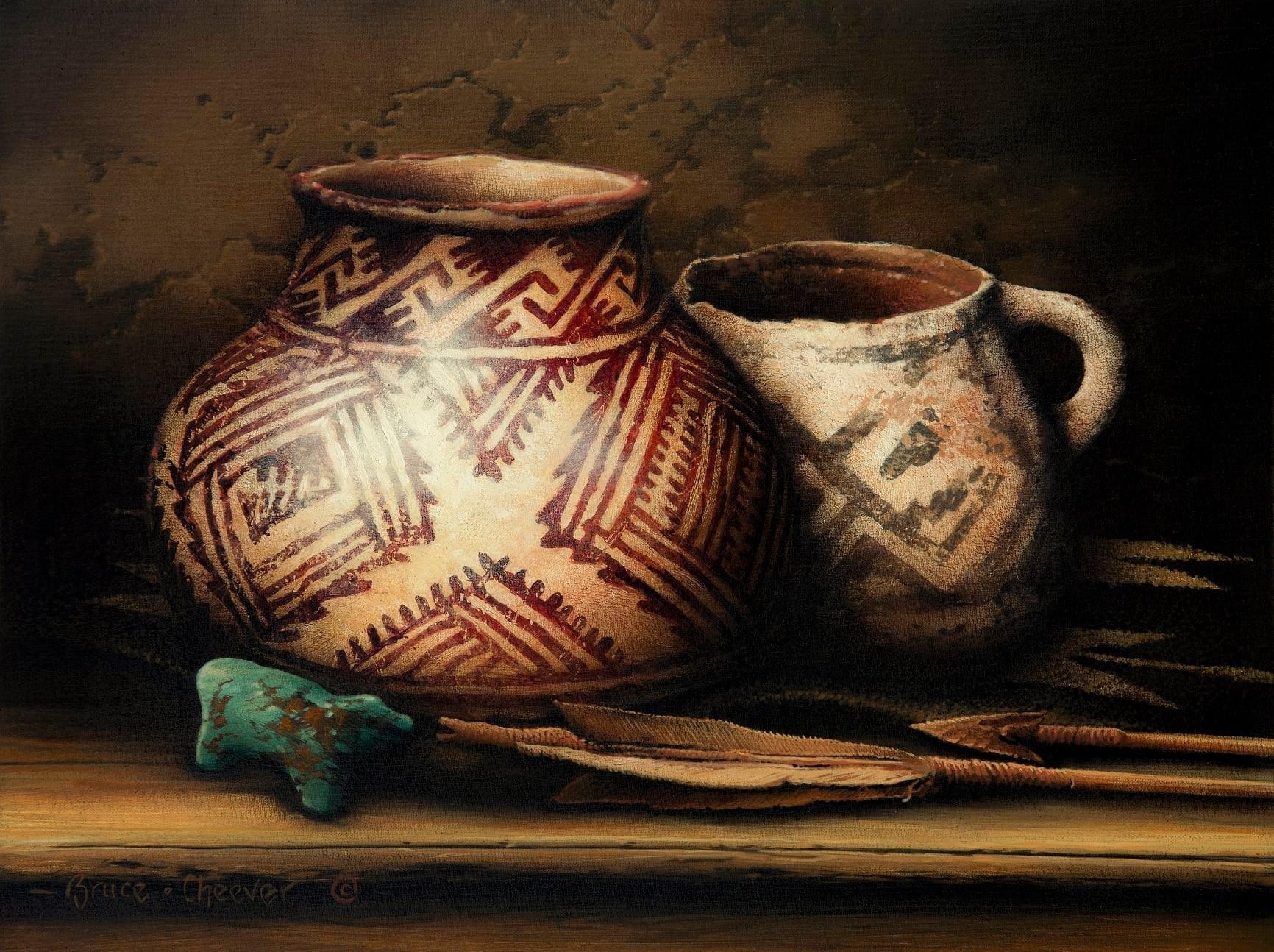 Navajo-Karmesinrot (Realismus), Painting, von Bruce Cheever