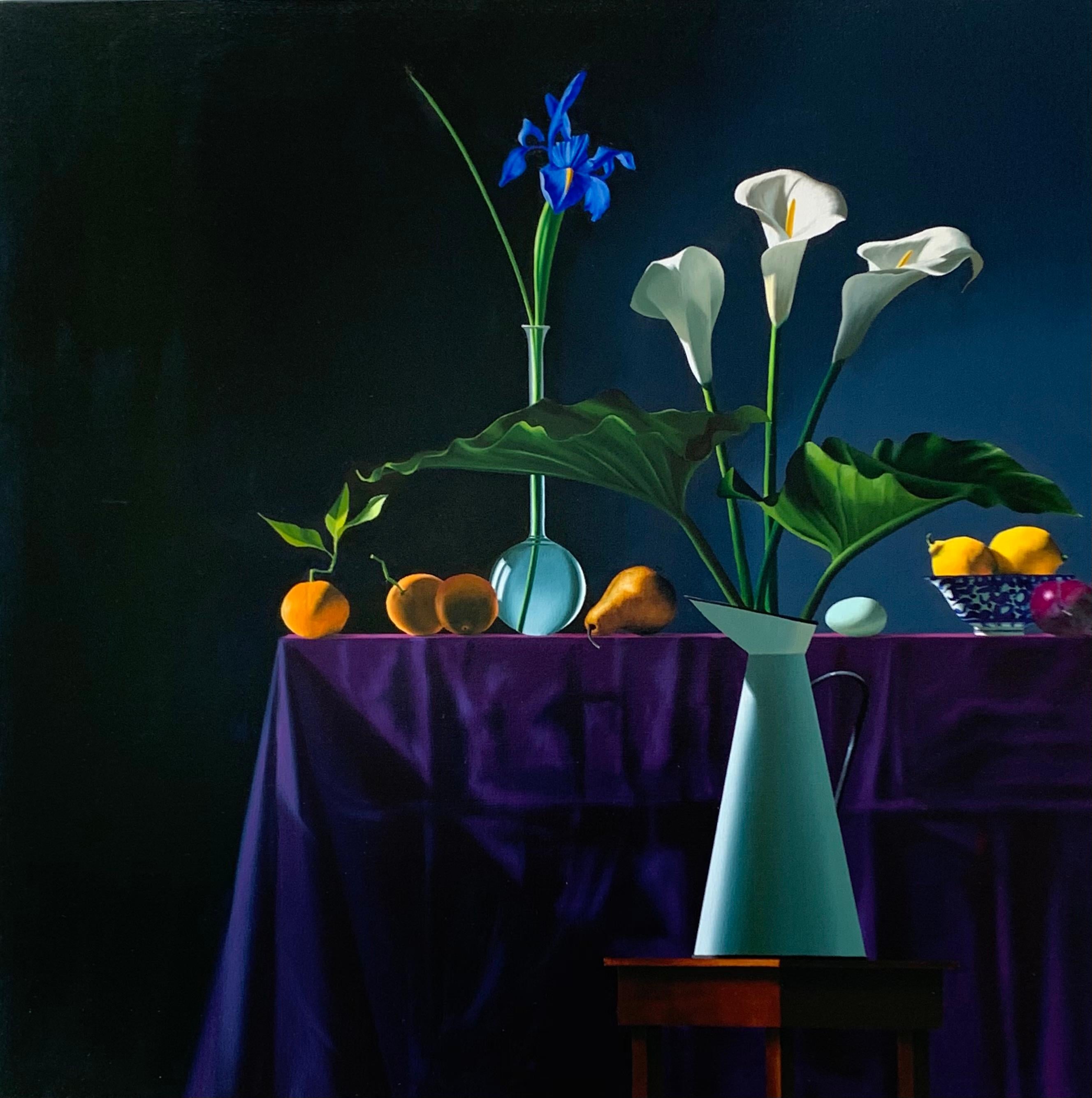 Bruce Cohen Interior Painting - Still Life with Calla Lilies in Pitcher