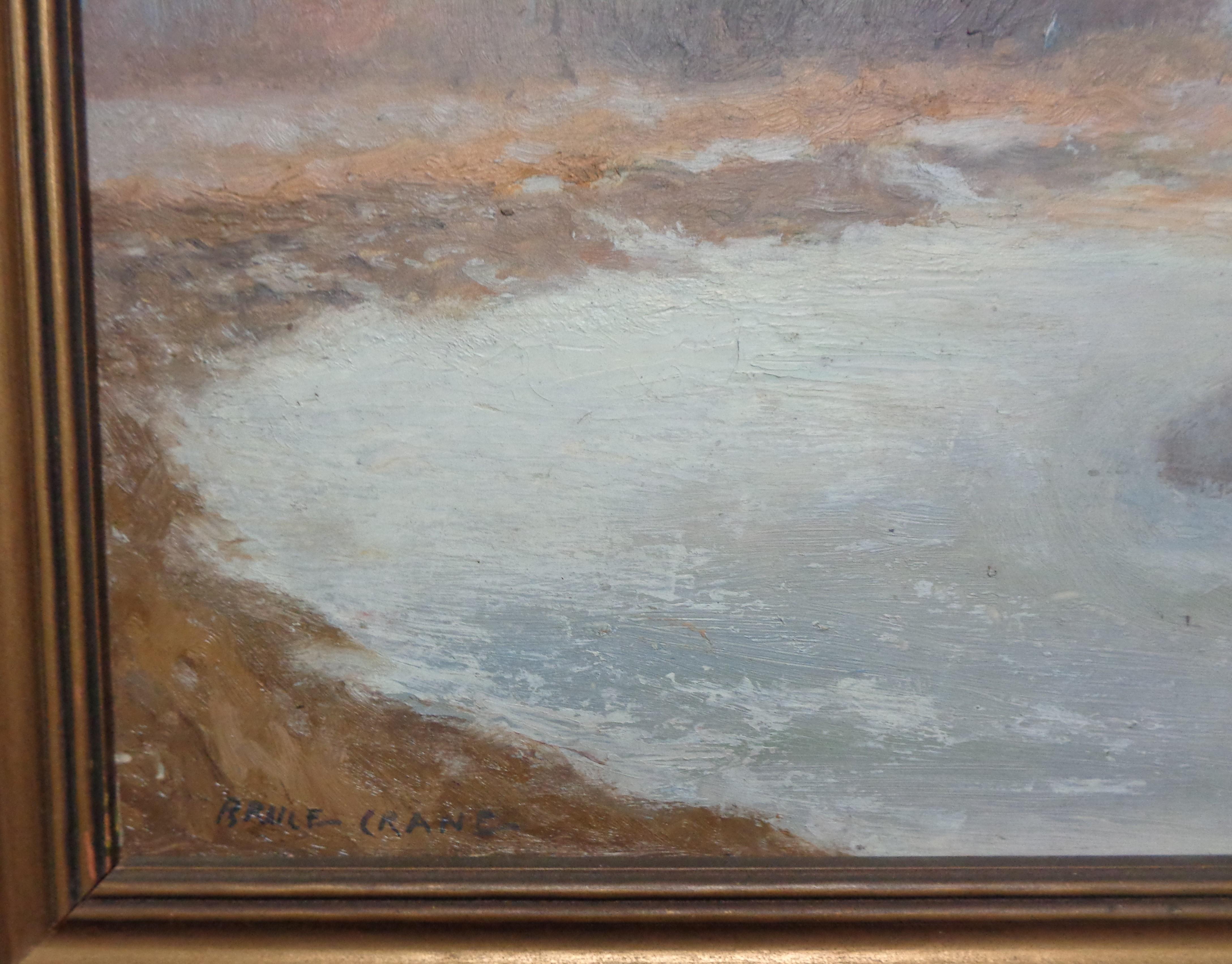 Tonalista americano Bruce Crane Artista del Club Salmagundi Pintura al óleo Nieve invernal 3