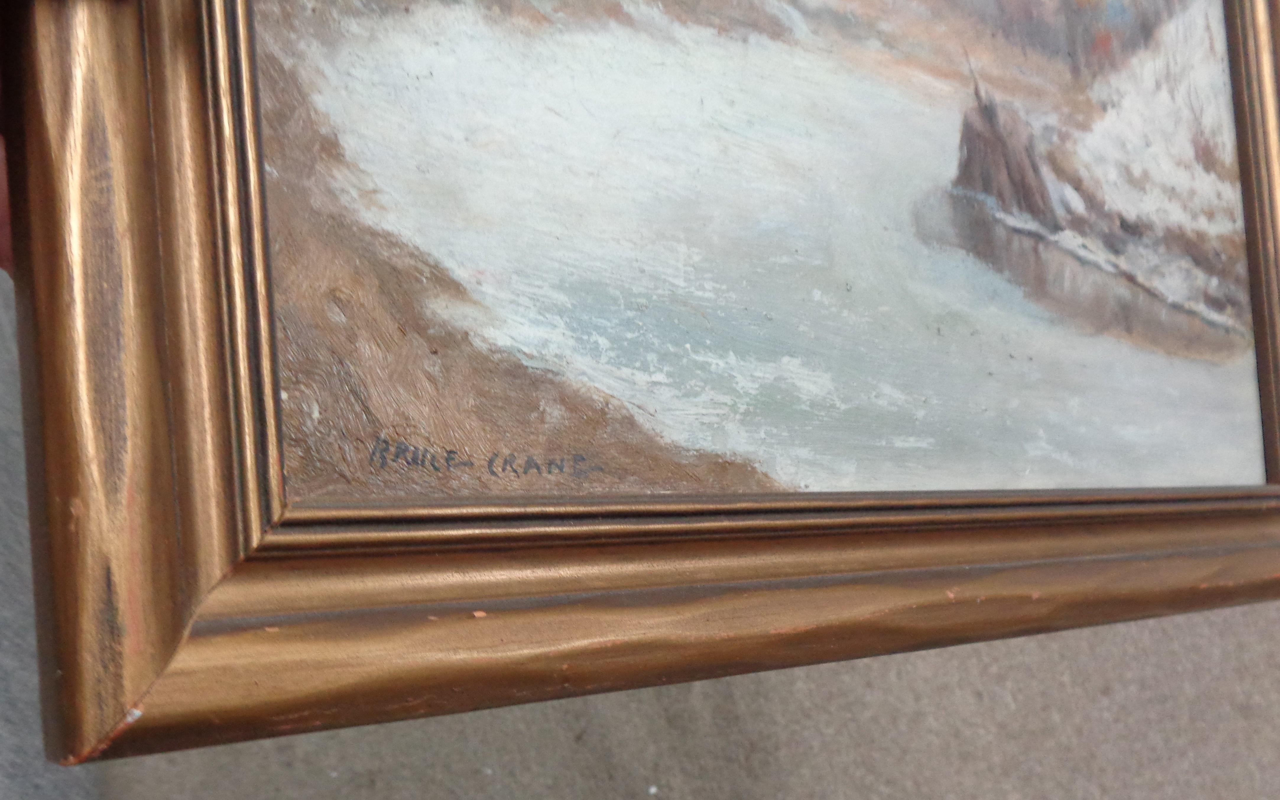 Tonalista americano Bruce Crane Artista del Club Salmagundi Pintura al óleo Nieve invernal 5