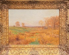 "Autumn Landscape" Bruce Crane, Bright Orange, Luminous, Tonalist Fall Scene