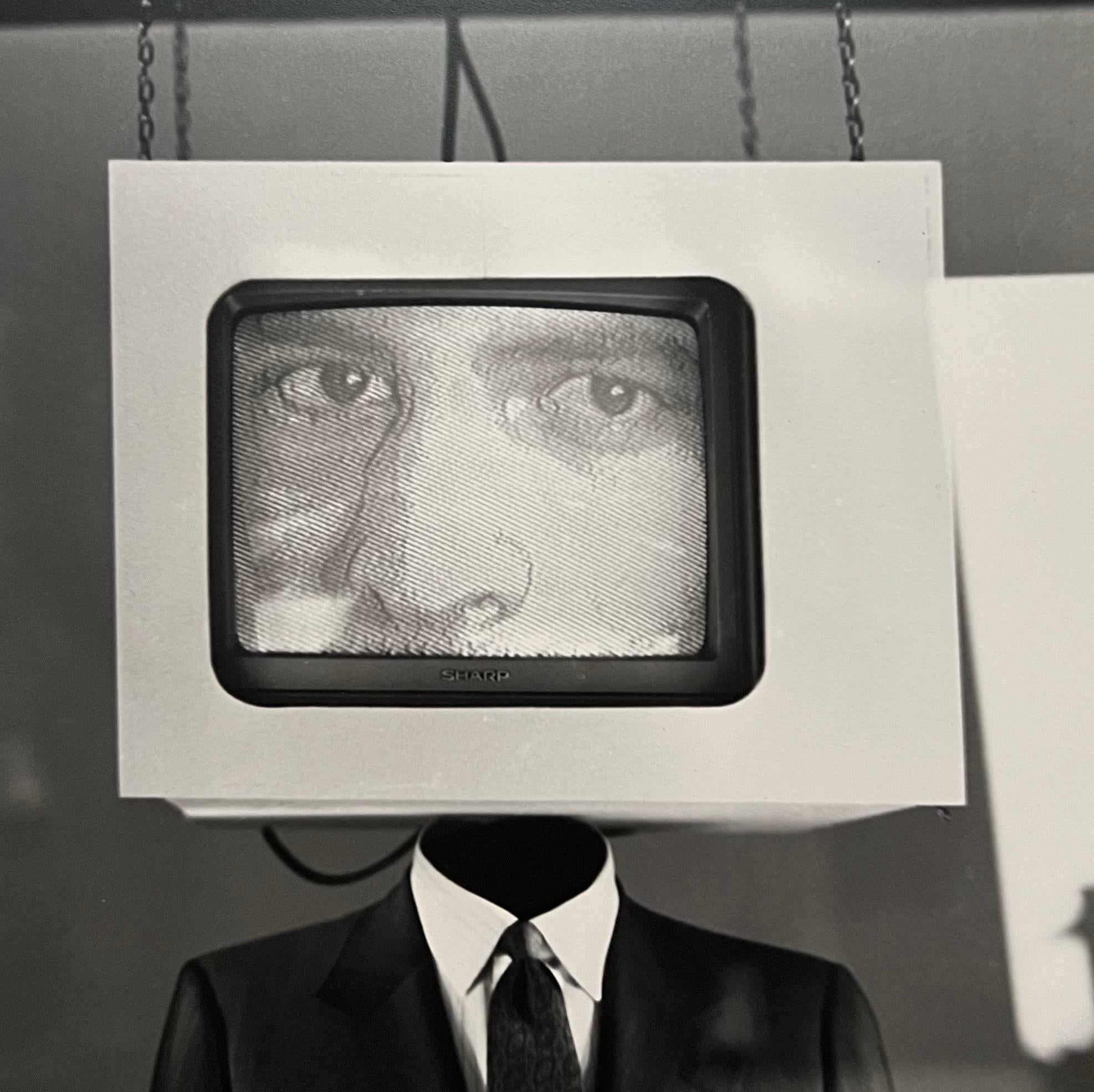 Bruce Cratsley, American (1944-1998)
Vintage gelatin silver print
(Television) TV Head
A surrealist image of a window mannequin man with a TV head.
Hand signed, titled and dated 1987 verso
image (each): 15 1/4 x 15 1/4 inches, matted to 24 X 20
