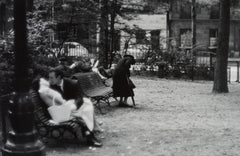 Retro The Widow of Montmartre 1956 (Lady and Gentleman on park bench kissing)