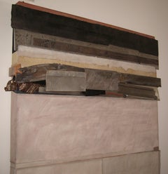 Bruce Dorfman "Montalcino" 1998 Peinture-collage en techniques mixtes