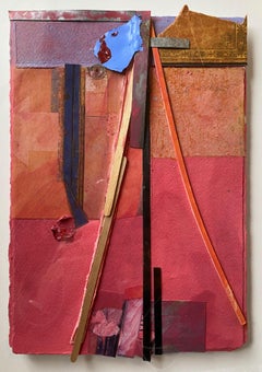 "Pale Rose Rust" Mixed-Media Collage and Assemblage Painting