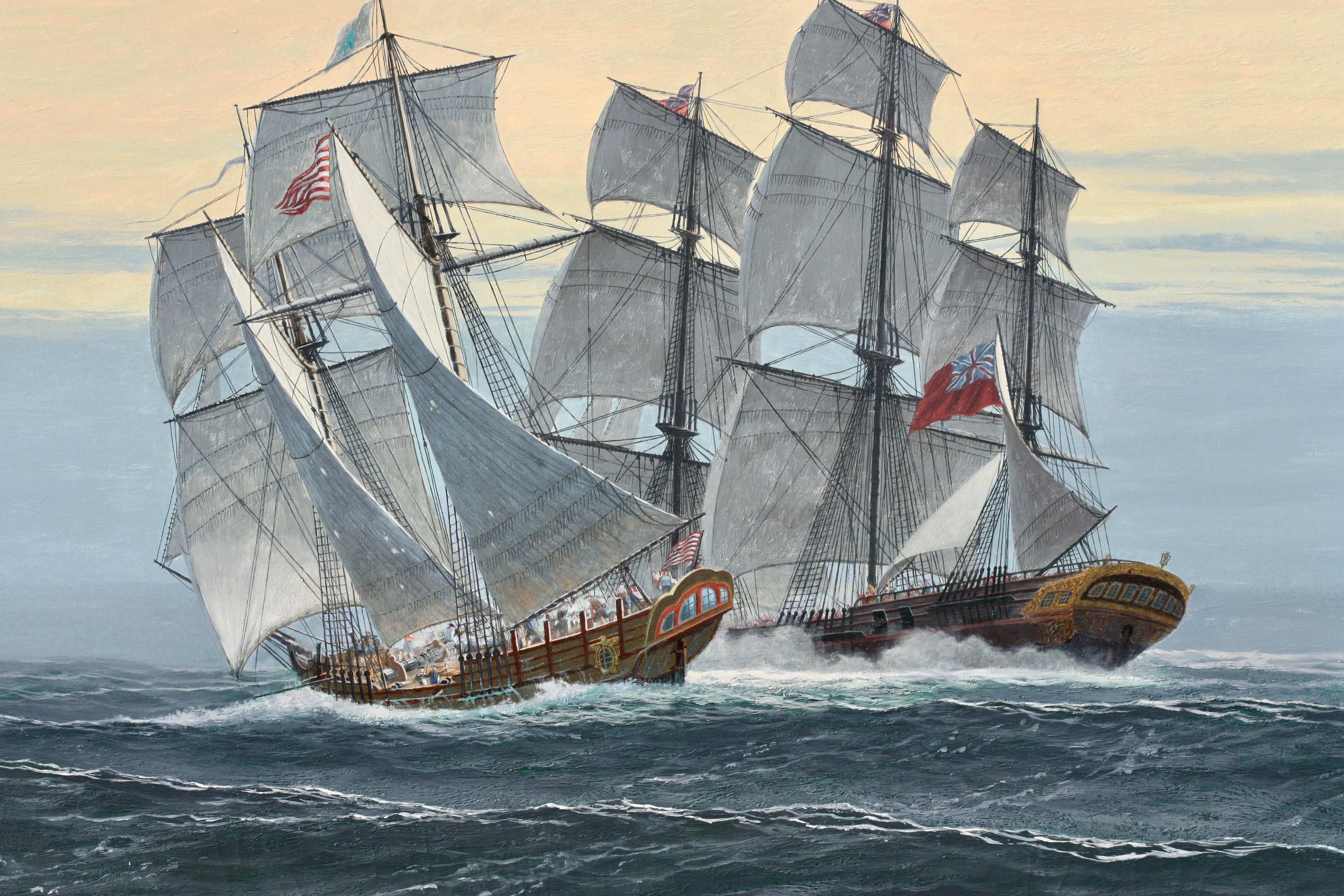 Bruce Elliot Roberts '1910' 'The Capture of a Powdership' Oil on Canvas For Sale 2
