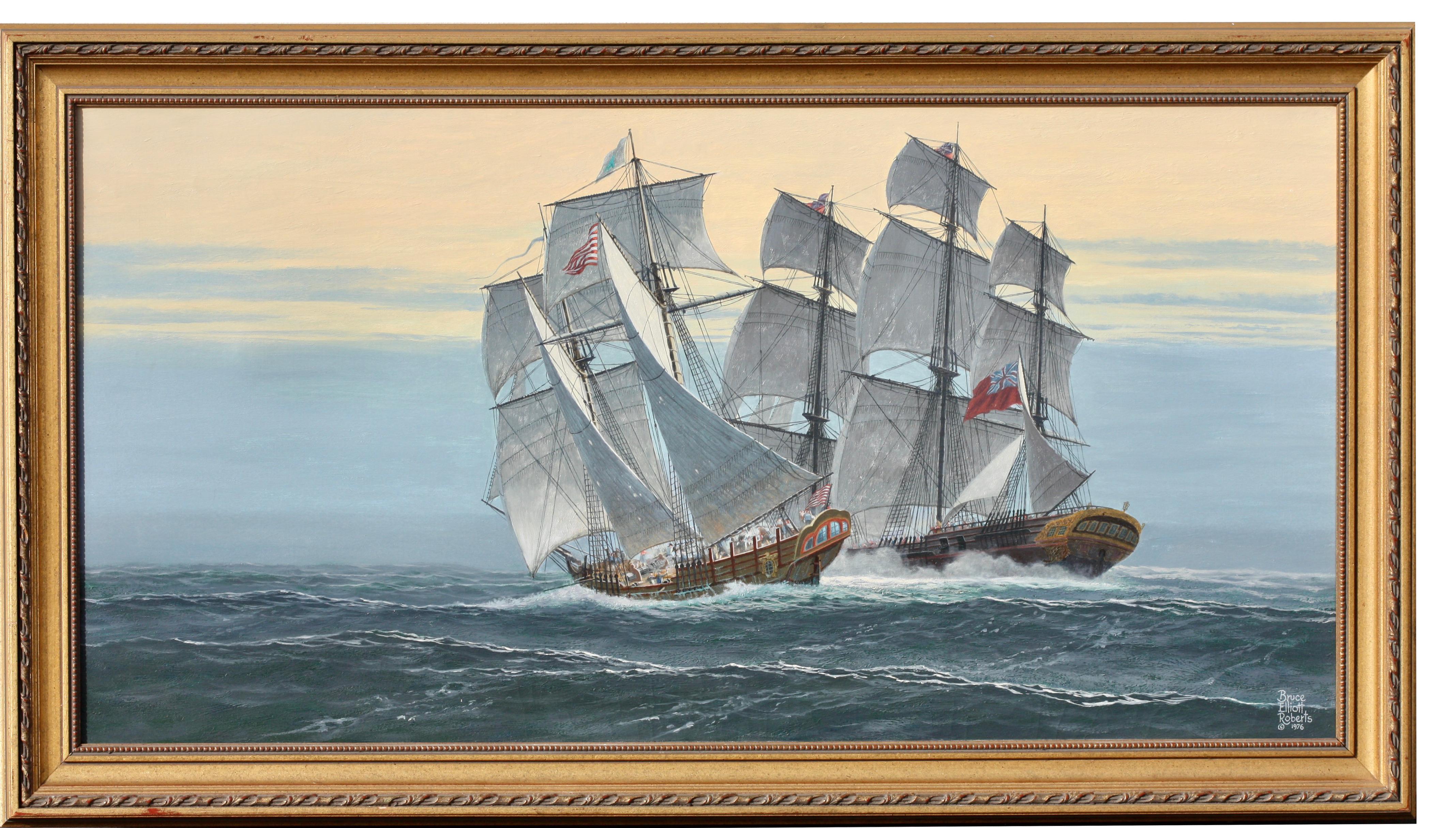 Bruce Elliot Roberts '1910' 'The Capture of a Powdership' Oil on Canvas For Sale 4