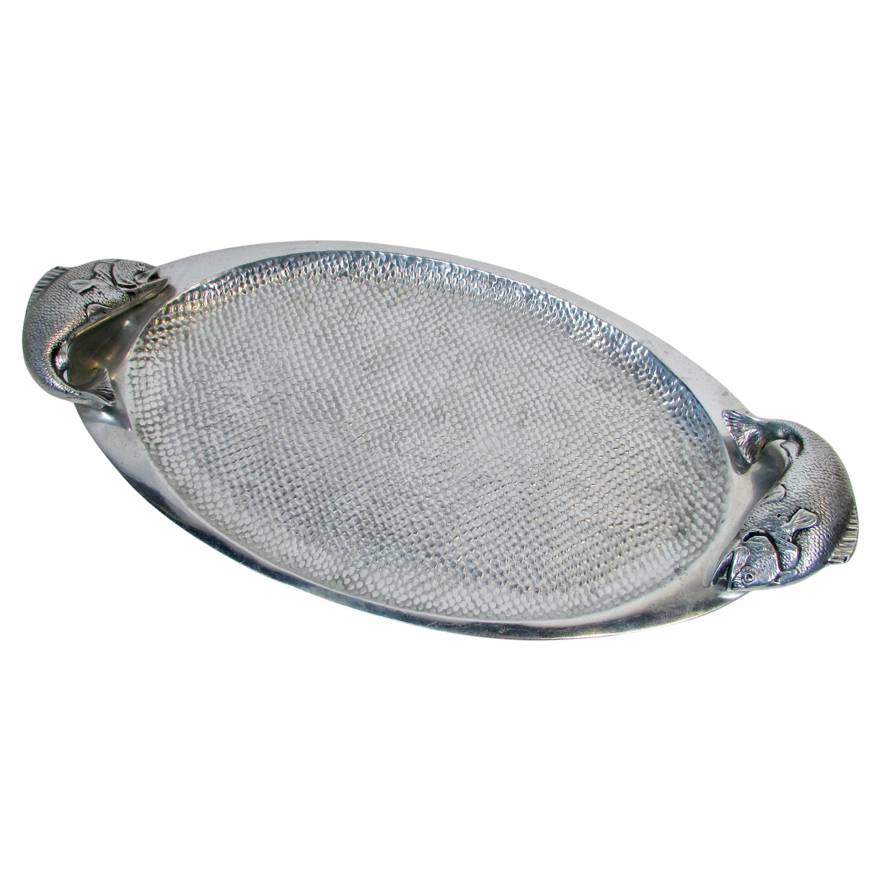 Bruce Fox Design Wilton Bandeja de aluminio con asas Fish