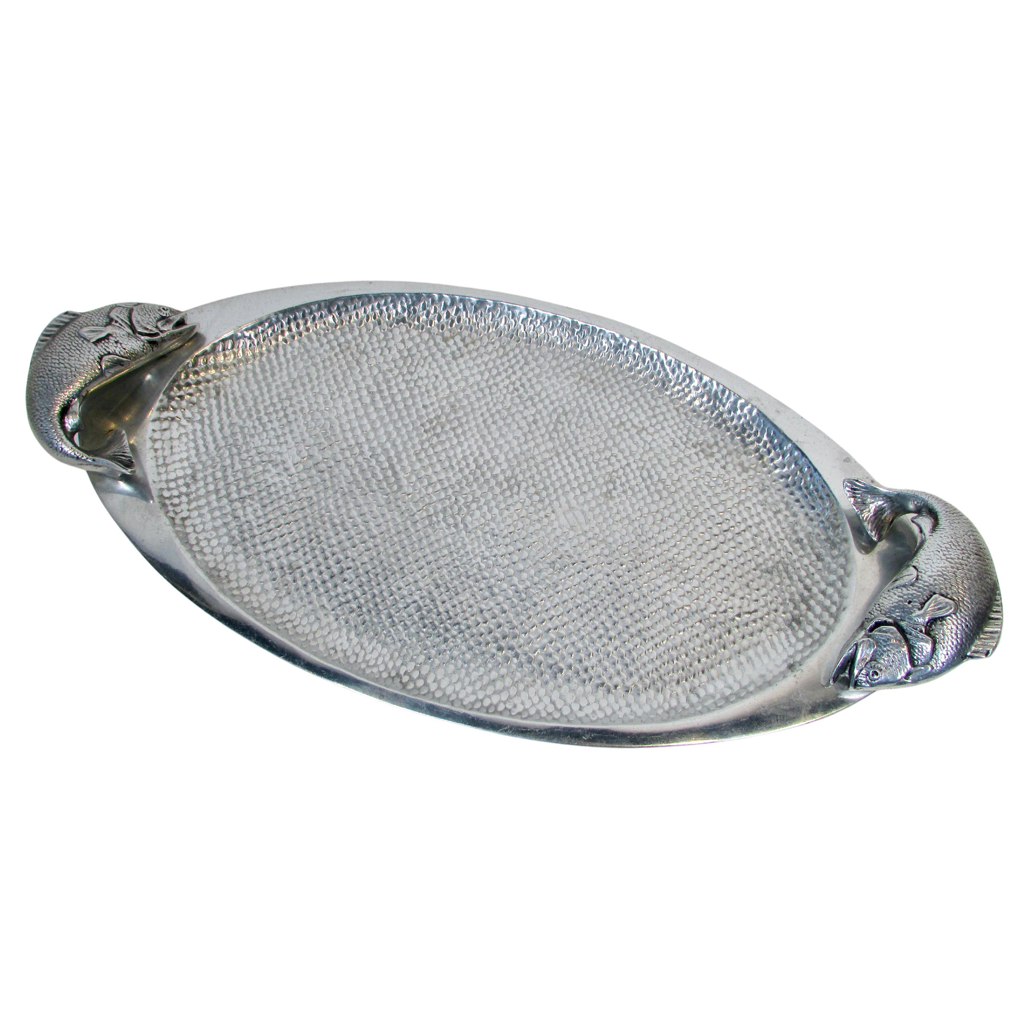 Bruce Fox Design Wilton Aluminum tray with Fish handles