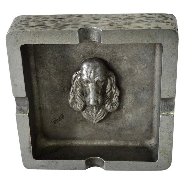 Cenicero Cuadrado de Aluminio Bruce Fox con Perro Setter en venta