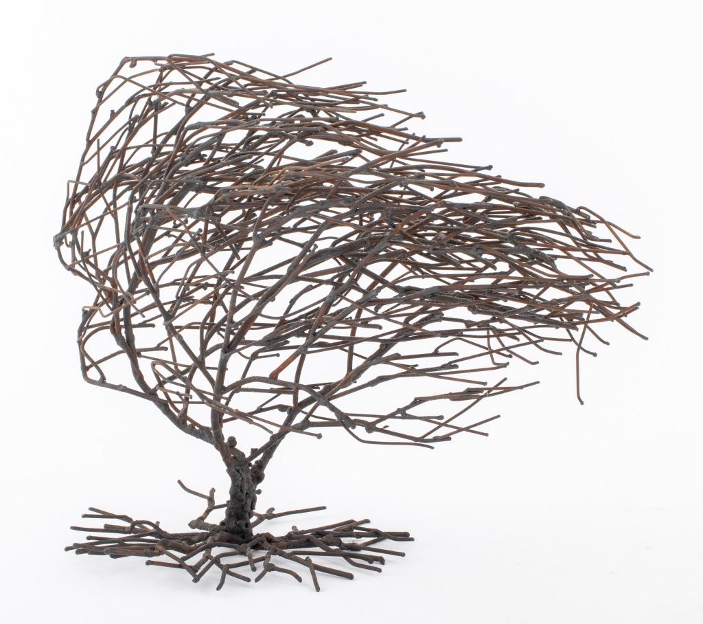 20th Century Bruce Friedle Brutalist Metal Tree Sculpture For Sale