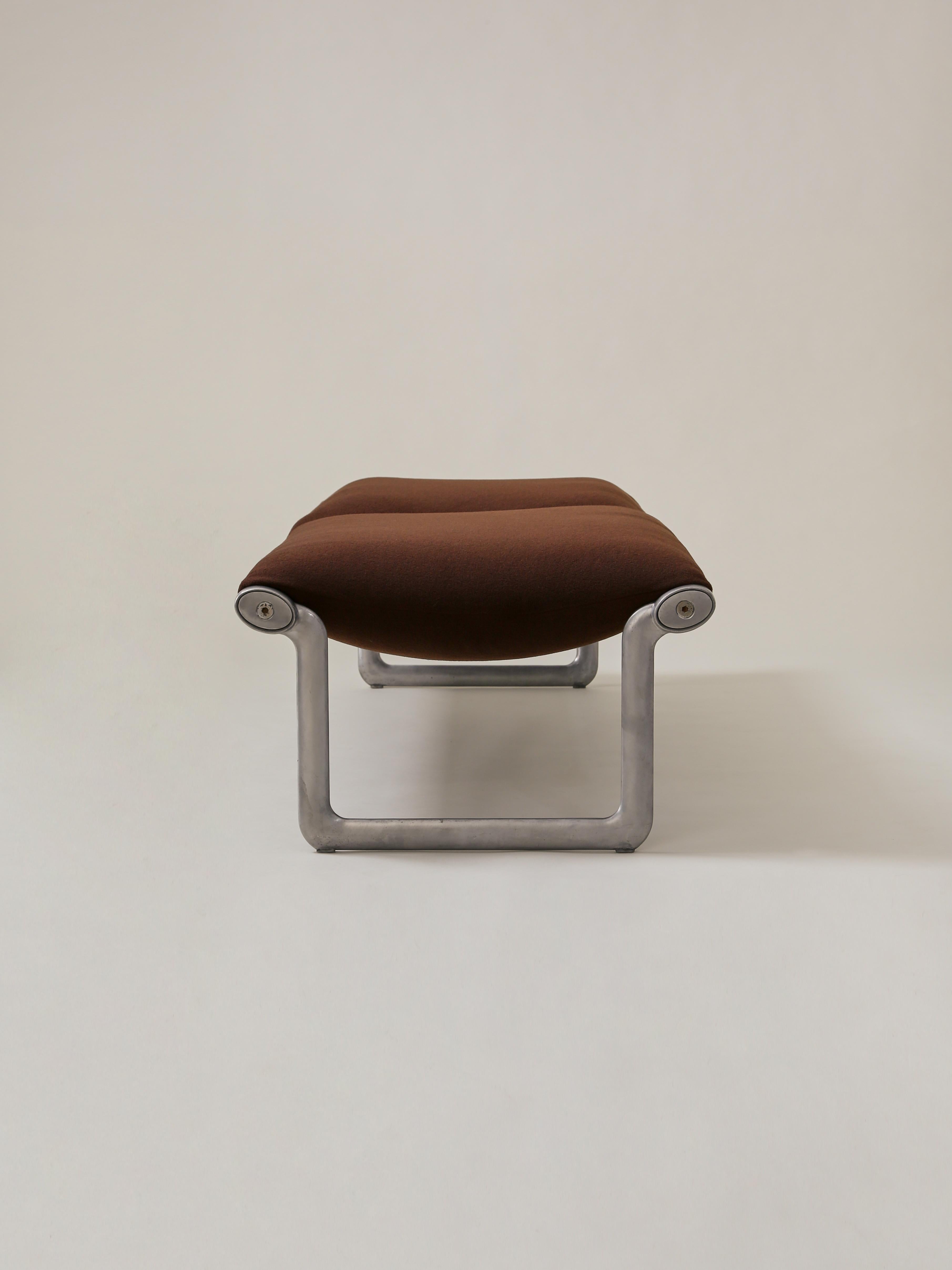 Mid-Century Modern Bruce Hannah and Andrew Morrison for Knoll Bench in Chocolate Cashmere