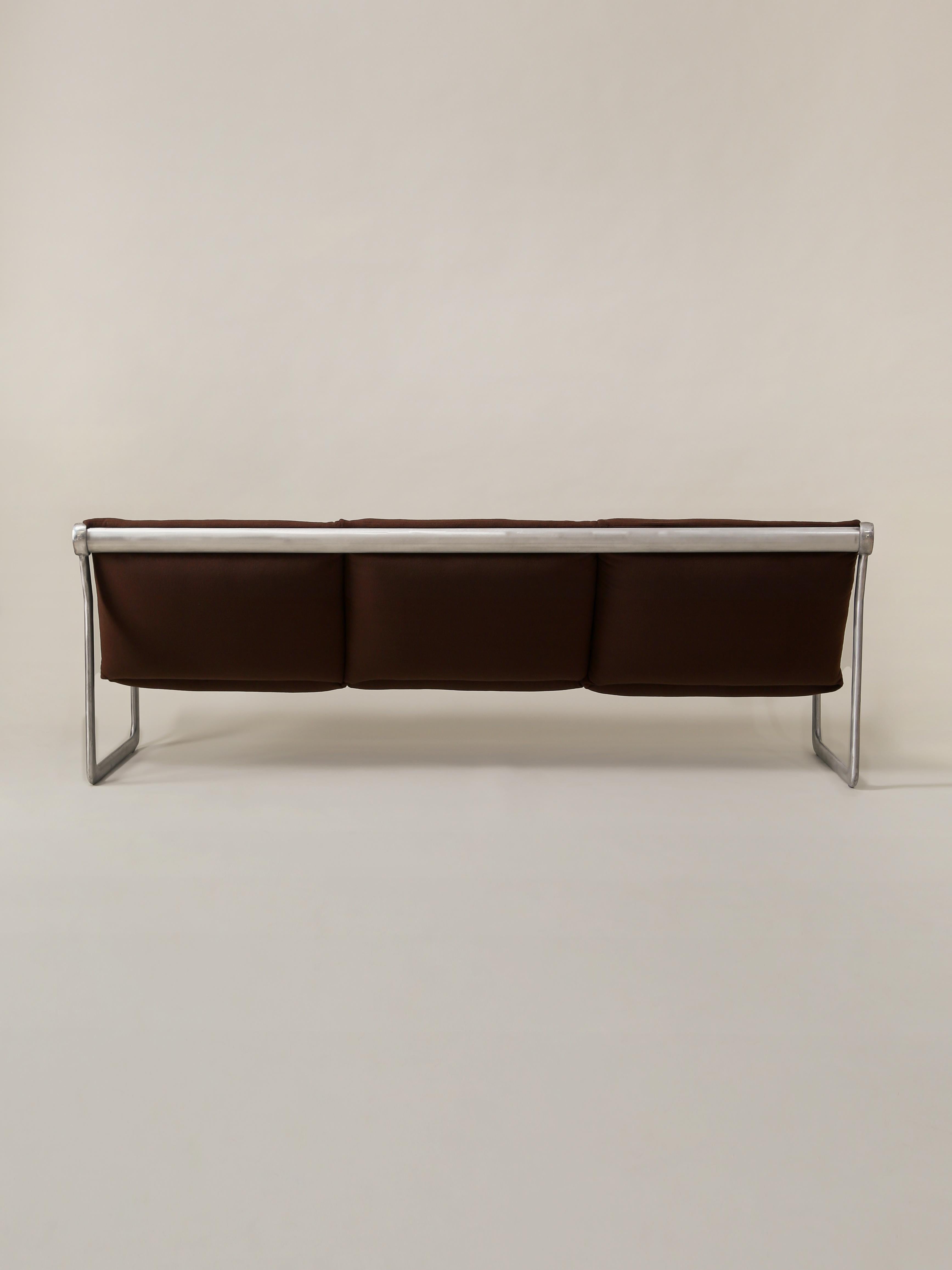 Mid-Century Modern Bruce Hannah and Andrew Morrison for Knoll Sling Sofa in Chocolate Cashmere