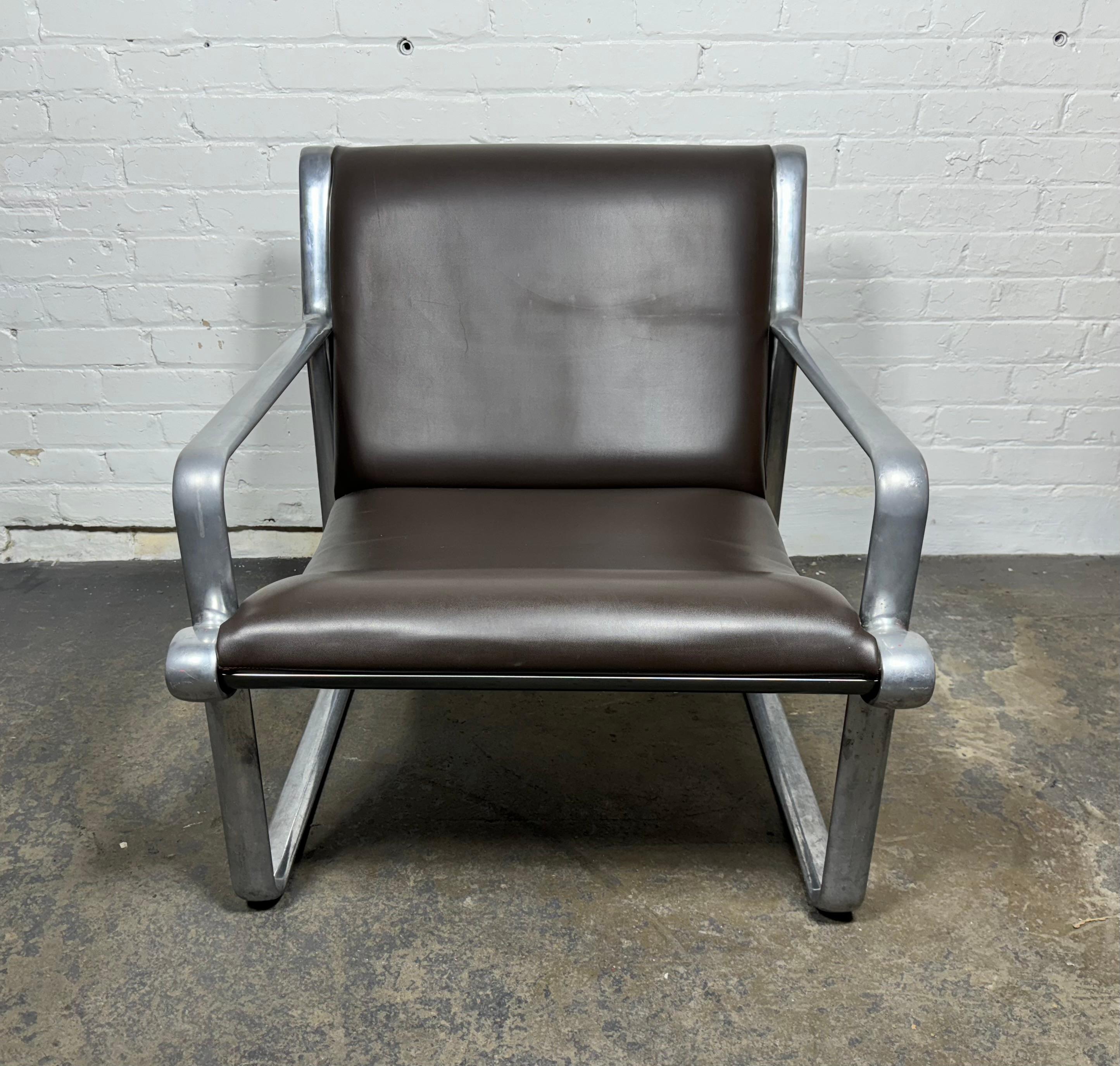 Late 20th Century Bruce Hannah & Andrew Morrison Sling / aluminum armchair for Knoll 1970 For Sale