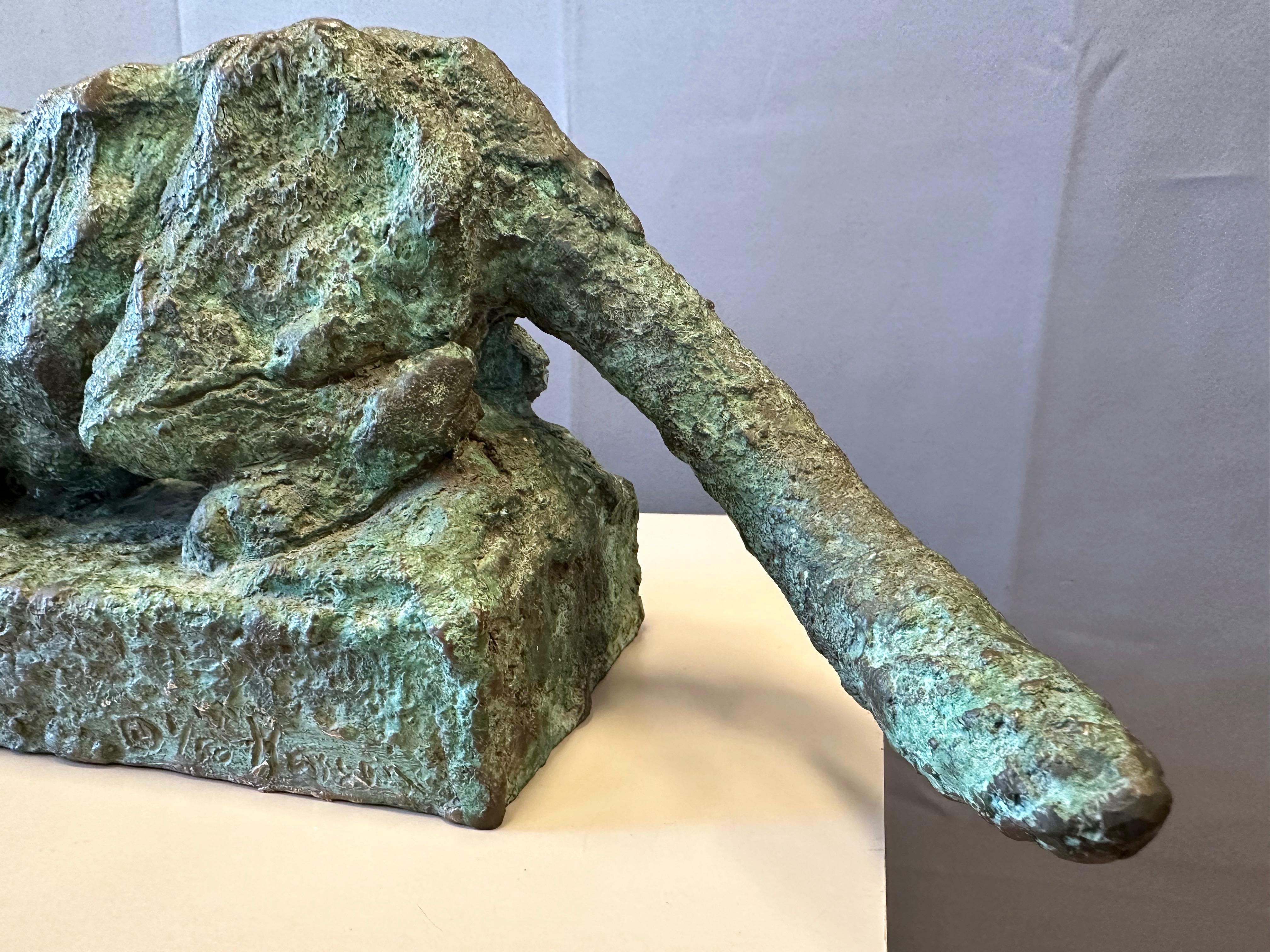 Bruce Hasson Verdigris Bronze Puma-Skulptur, signiert und nummeriert, Anfang der 2000er Jahre im Angebot 4
