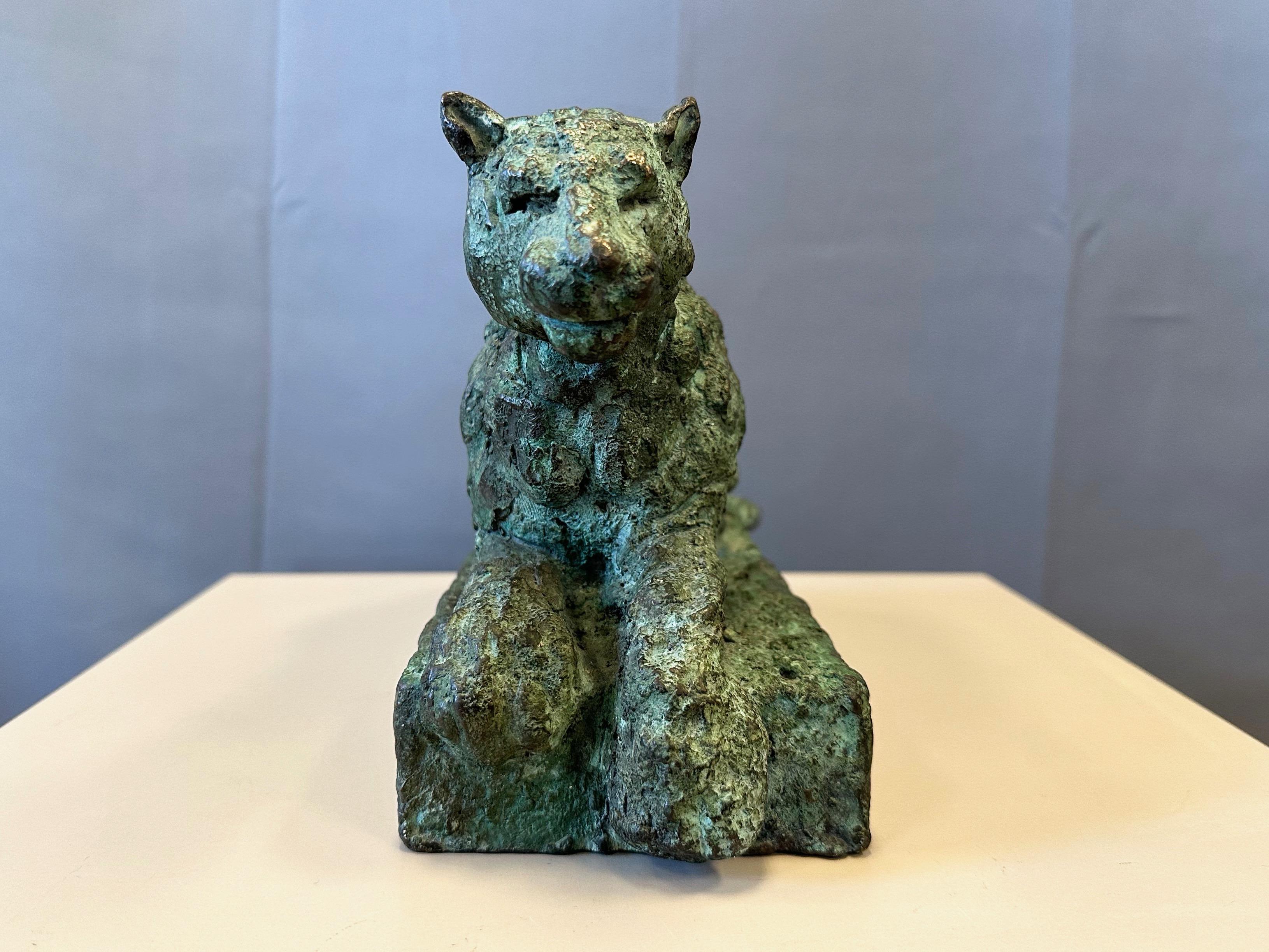 Bruce Hasson Verdigris Bronze Puma Sculpture, Signed and Numbered, Early 2000s For Sale 2