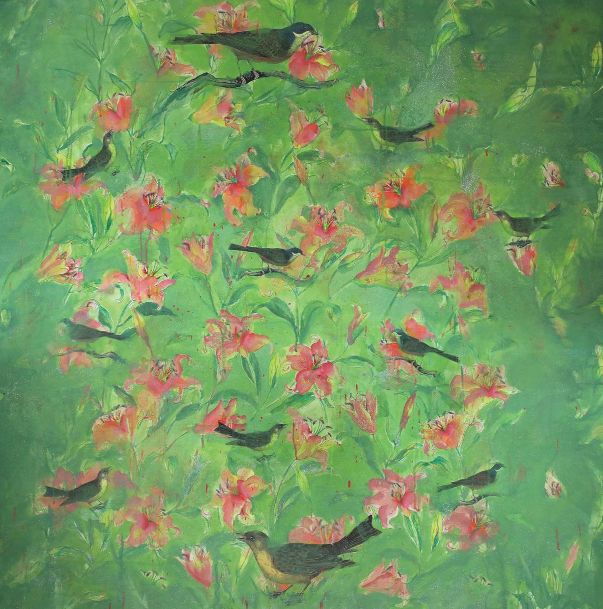 A Flock of Flowers - Mixed Media Art by Bruce Helander