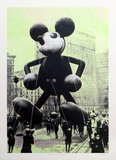 Macy's Mickey Mouse (Ltd Ed. of 10, Hand-embellished Print, Contemporary, Green)