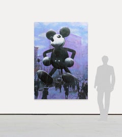 Macy's Mickey Mouse (Purple, Blue, Black, Contemporary Narrative Painting)