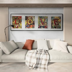 Love Letters 1998 Four Signed Limited Edition Lithographs Mixed Media Collage