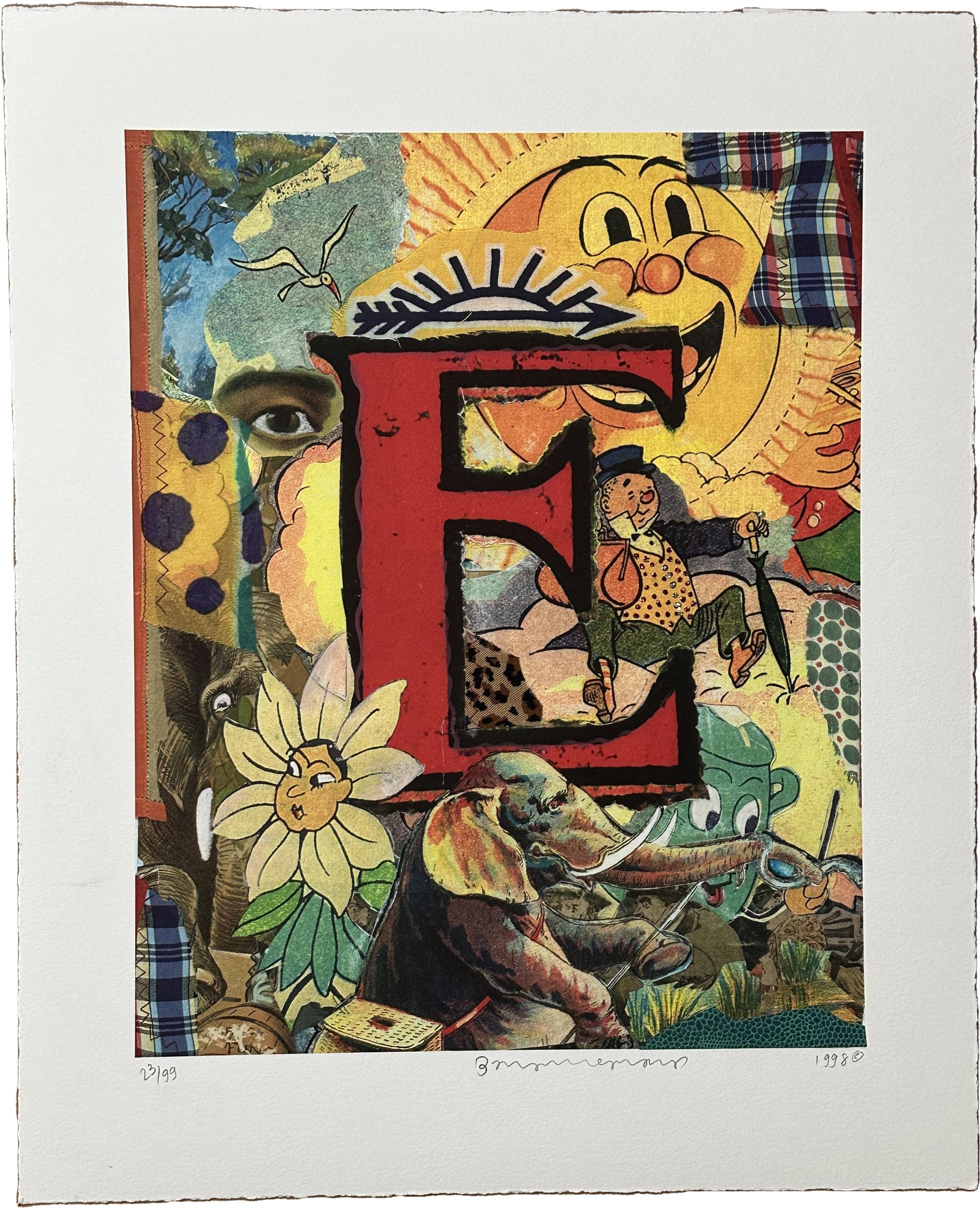 Lettere d'amore 1998 Quattro litografie firmate in edizione limitata Collage a tecnica mista in vendita 2