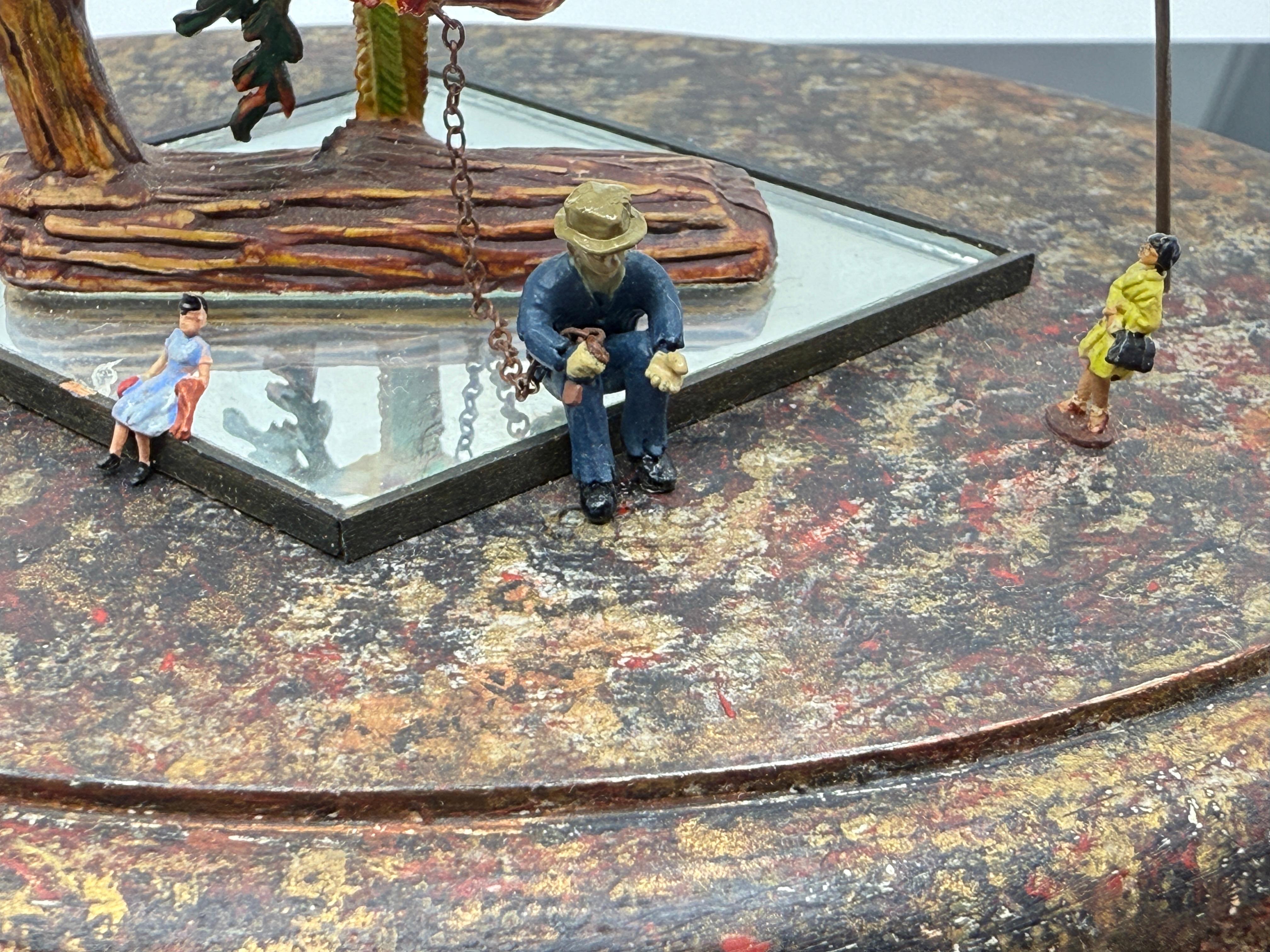 Bruce Houston Miniature Folk Art Man Chained by Parrot For Sale 6