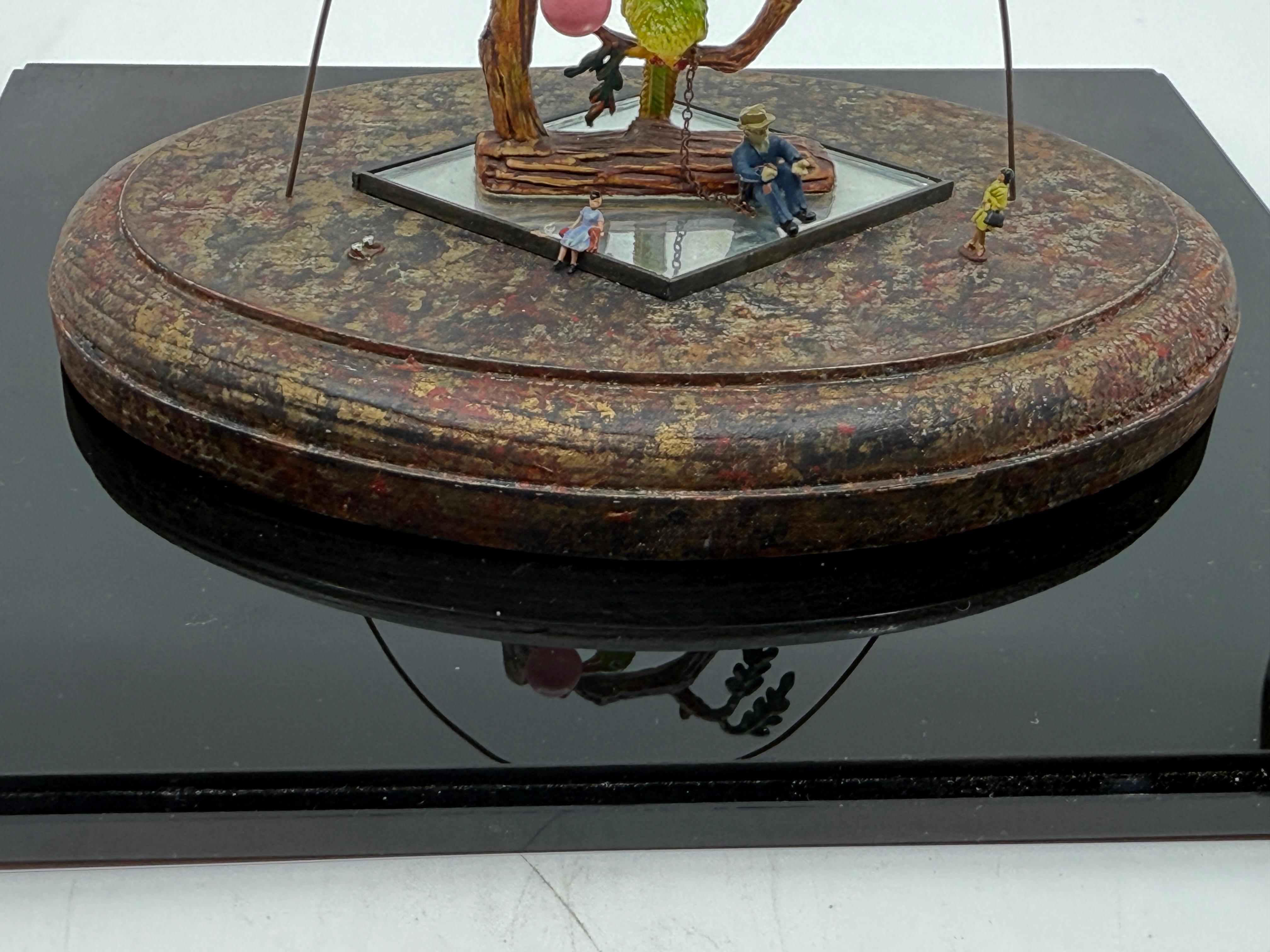 Bruce Houston Miniature Folk Art Man Chained by Parrot For Sale 9