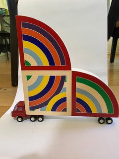 Bruce Houston:: Sculpture peinte:: Camion Frank Stella:: Pop Art:: Signé