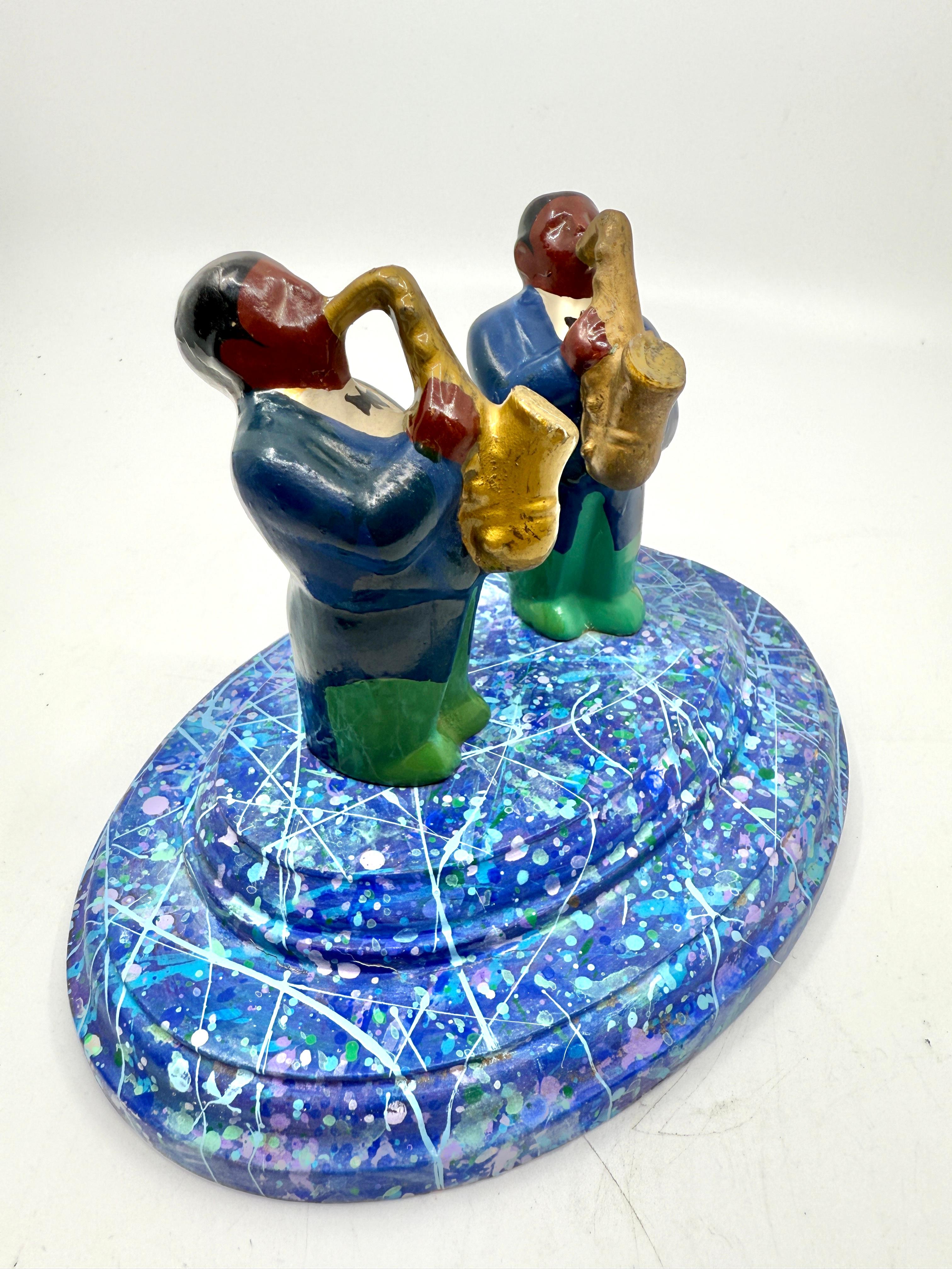 American Bruce Houston Saxophone Players Miniature 1997 For Sale