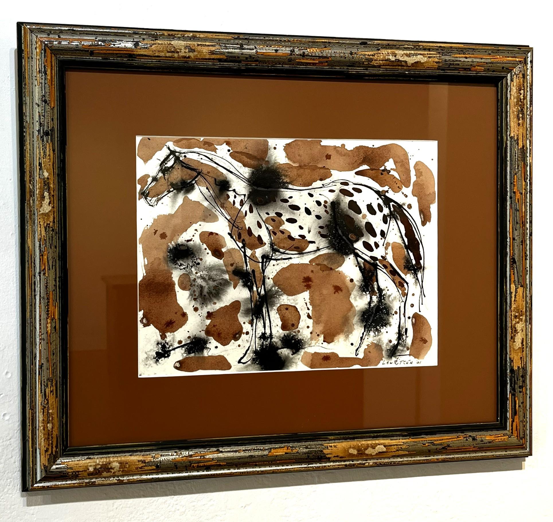 Bruce Lauritzen Abstract Painting – Geflecktes Pferd