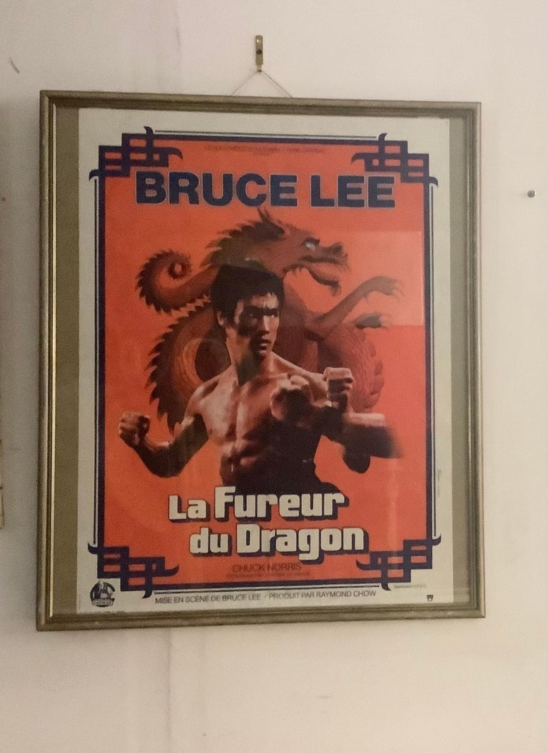 Bruce Lee Poster Framed French, &lsquo;Way of the Dragon&rsquo;, 1972 For Sale at