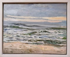 Oct Storm Coming - Ocean Water Scene Oil Painting