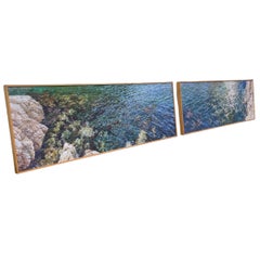 Bruce Marsh Oversized 24 ' Diptych Waterscape Oil on Canvas "Amalfi Coast"