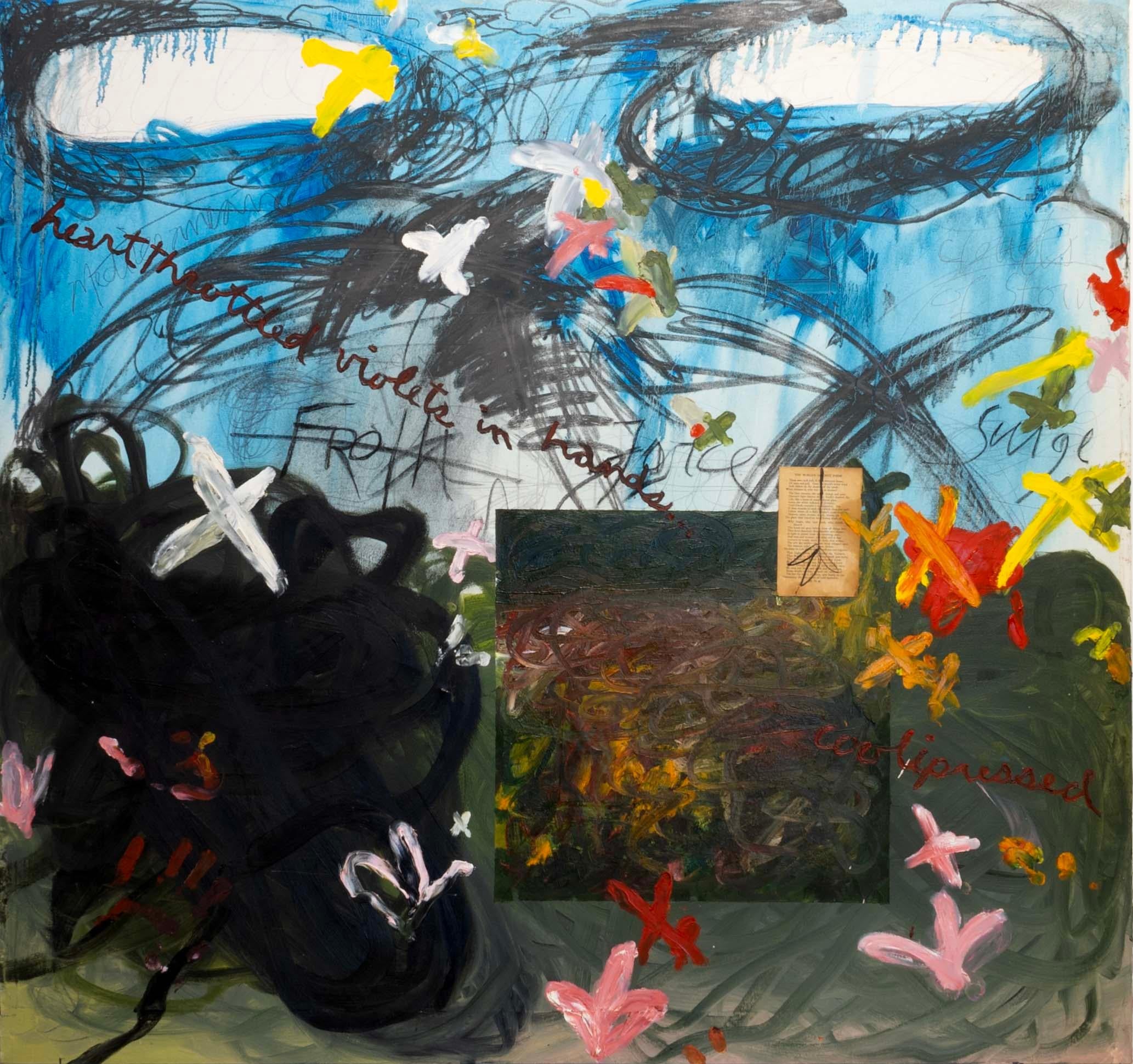 American Bruce McColl Signed Postmodern Abstract Expressionist Mixed Media on Canvas 1989 For Sale