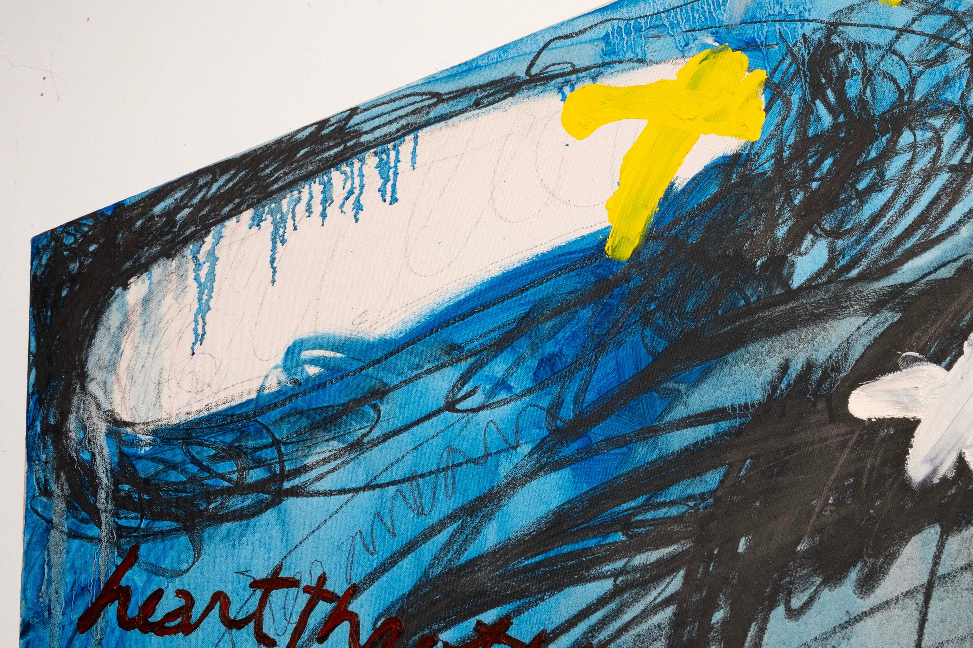 Bruce McColl Signed Postmodern Abstract Expressionist Mixed Media on Canvas 1989 For Sale 4