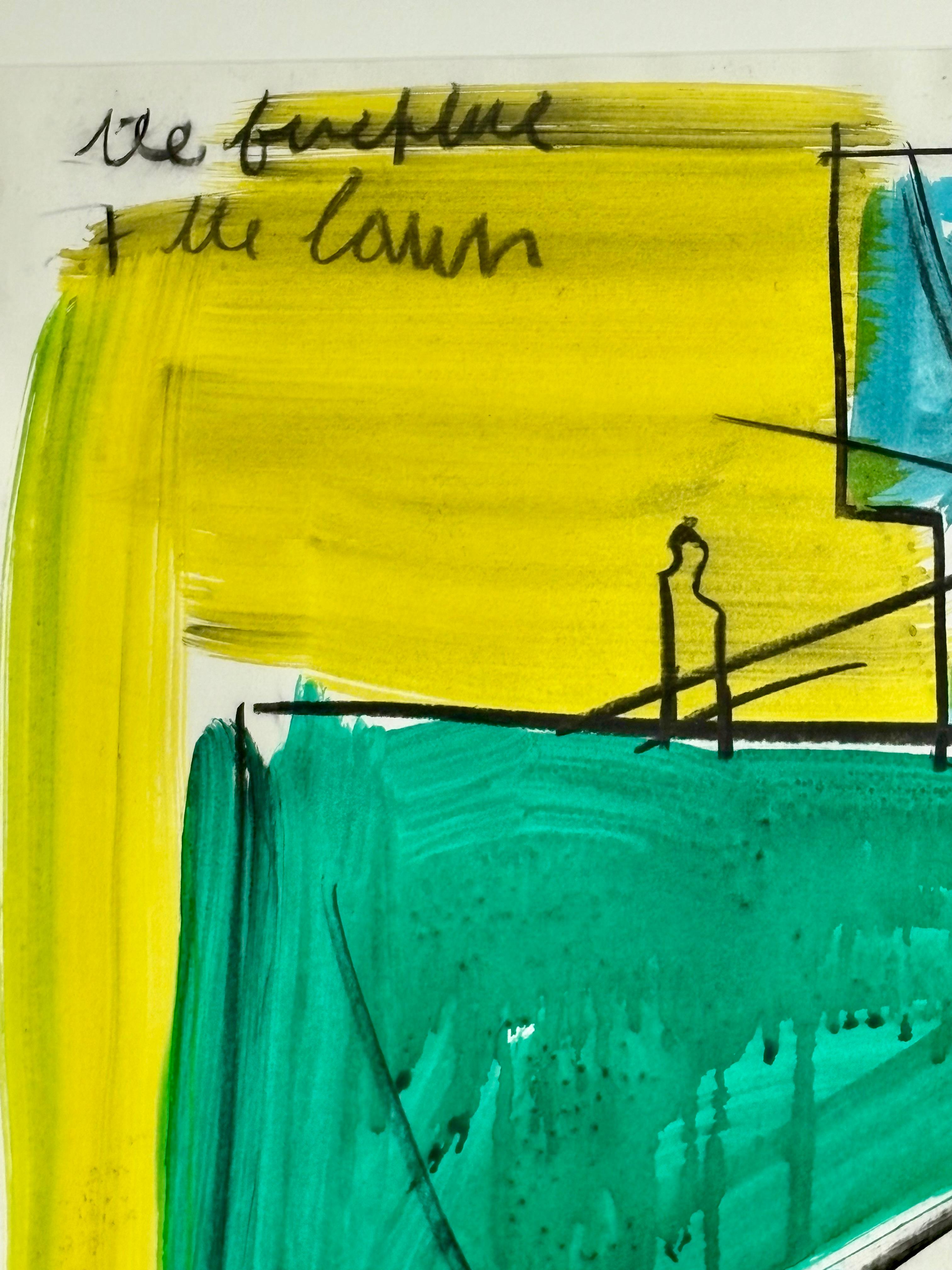 Bruce McLean (Brite, geb. 1944) The Fireplace and the Lawn (Ende des 20. Jahrhunderts) im Angebot